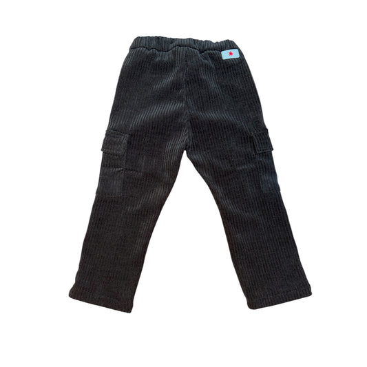 Pantalone cargo in velluto mille righe marrone
