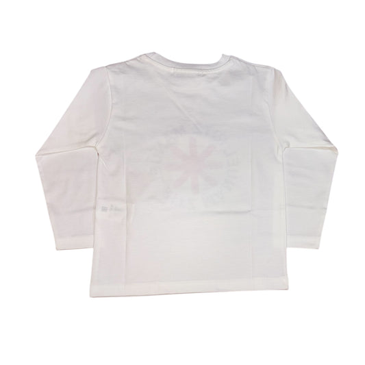 T-shirt bianca in cotone manica lunga