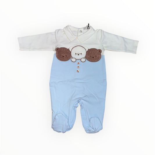 Tutina in caldo cotone con ricamo orsetti