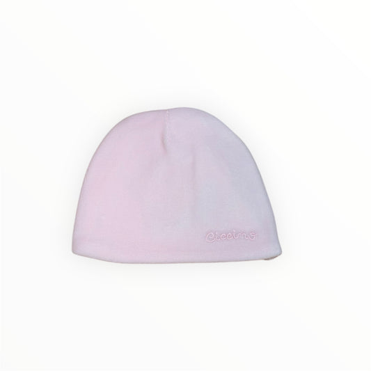 Cappello neonata in ciniglia rosa