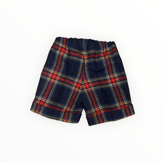 Bermuda bambino in tartan blu