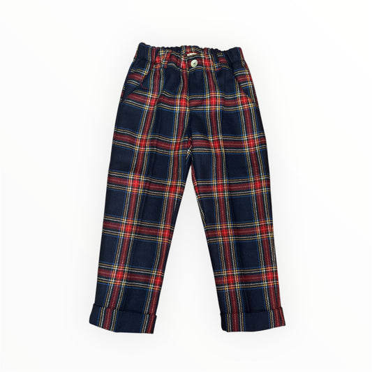 Pantalone in tartan taglio classico