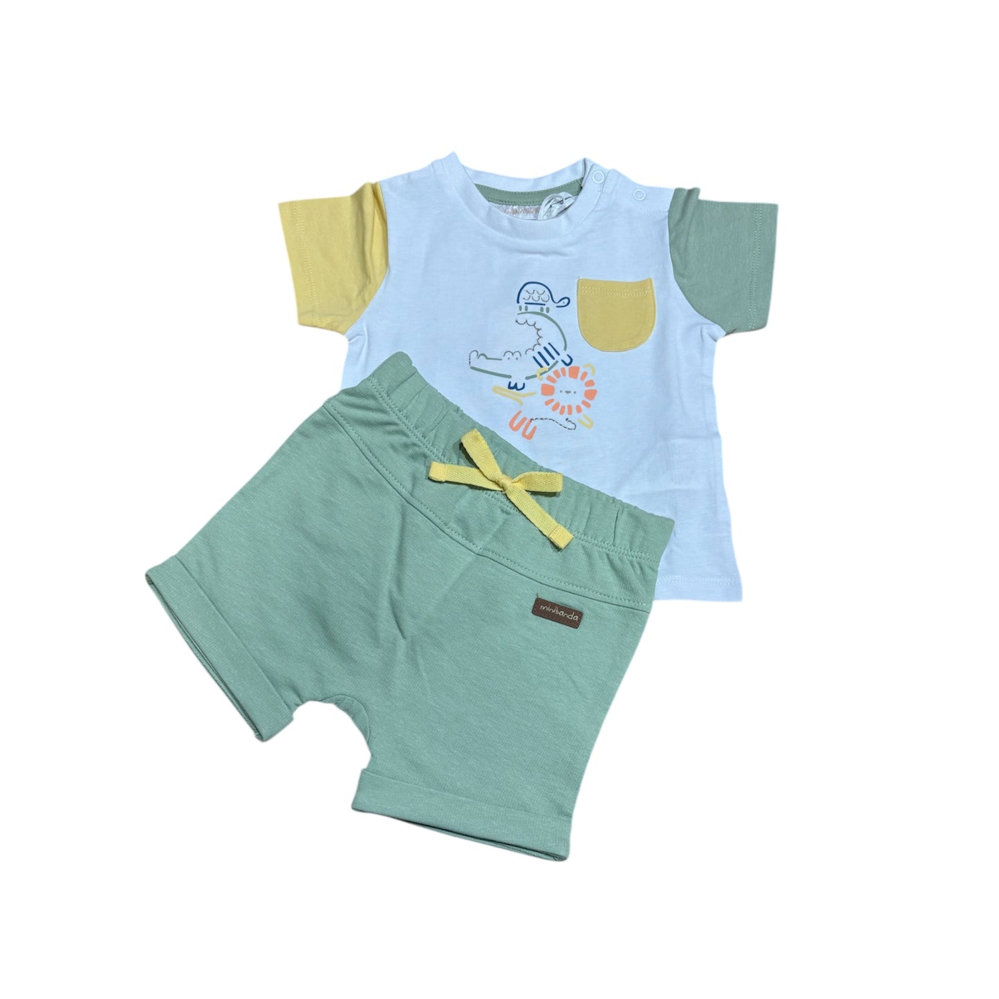 Completo estivo neonato con t-shirt e short in cotone
