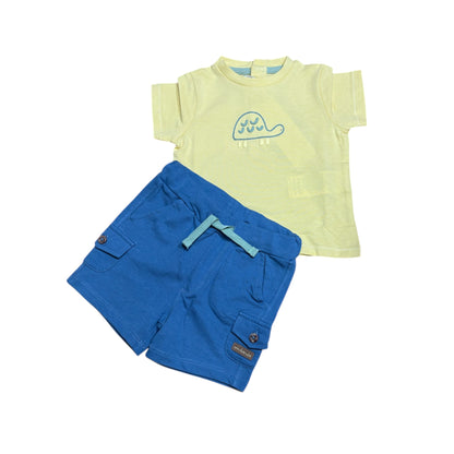 Completo estivo neonato con t-shirt e short in cotone