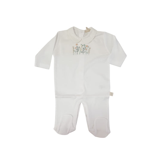 Tutina neonata con ricamo fiori