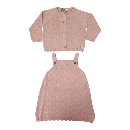 Completo neonata con abito e giacca in bamboo e cotone naturali