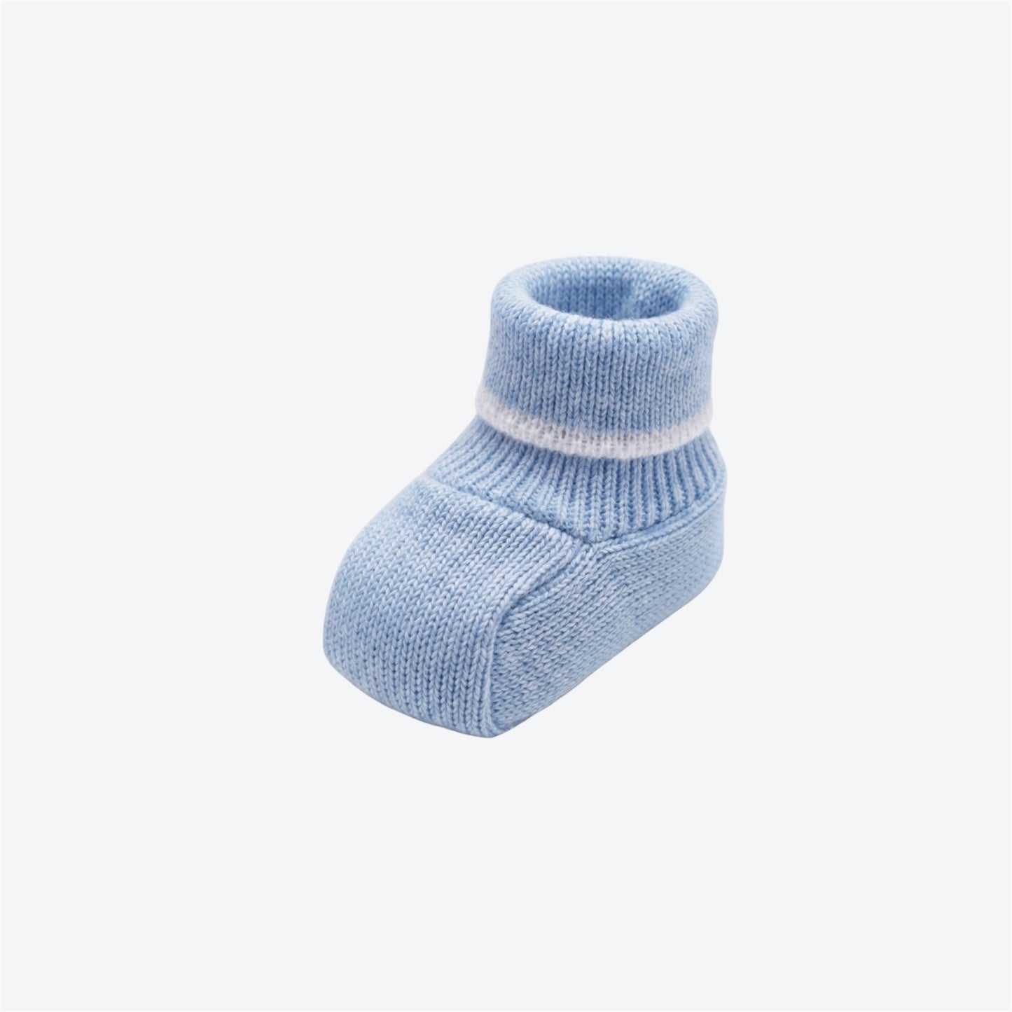 Scarpette neonato  in filo di cotone celeste