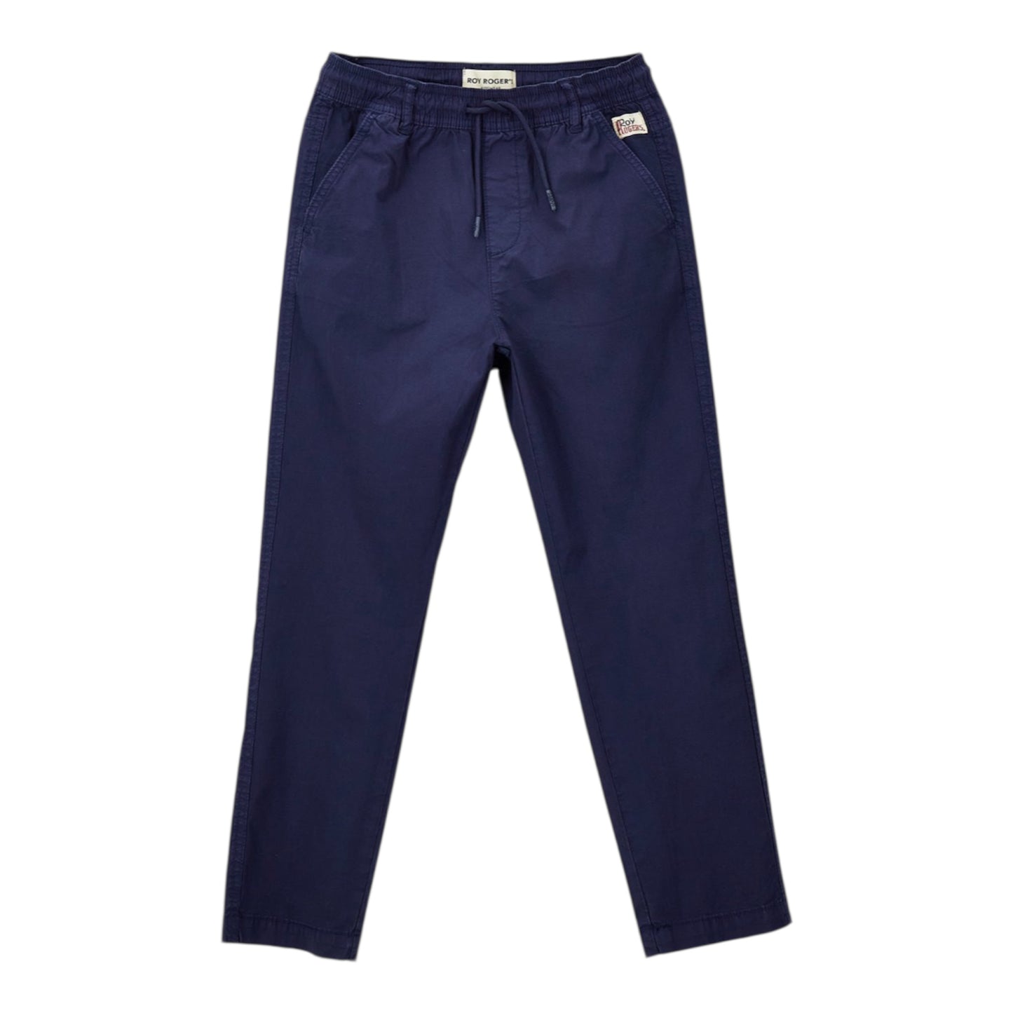 Pantalone in cotone blu con coulisse