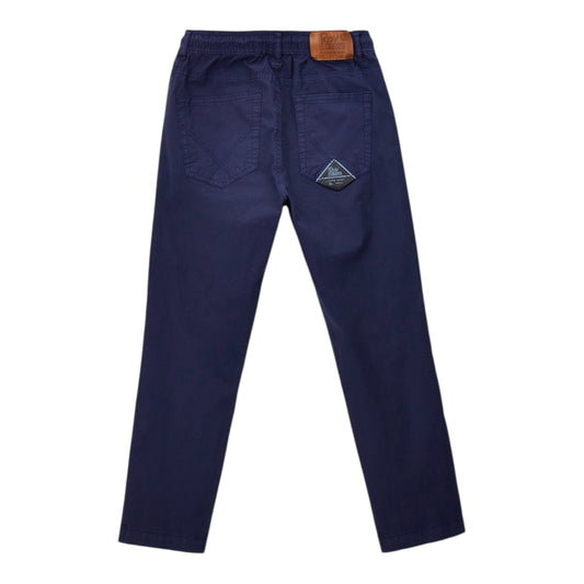 Pantalone in cotone blu con coulisse