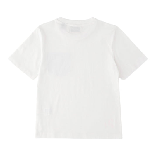 T-shirt in cotone con tasca sul petto in denim