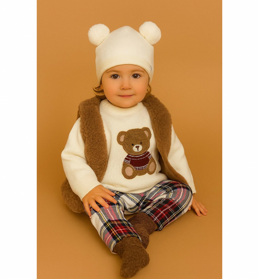 Maglione teddy nel colore ecrù