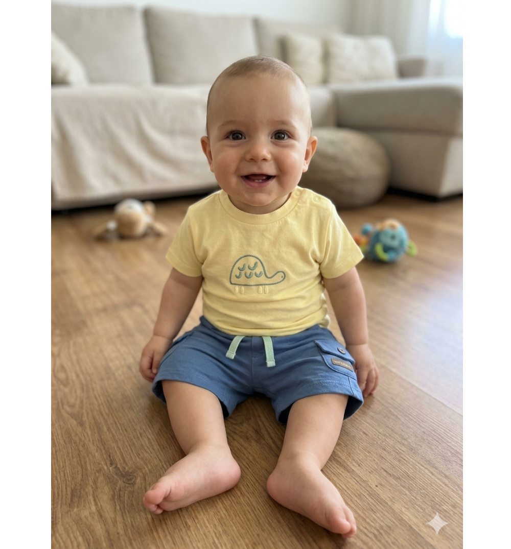 Completo estivo neonato con t-shirt e short in cotone
