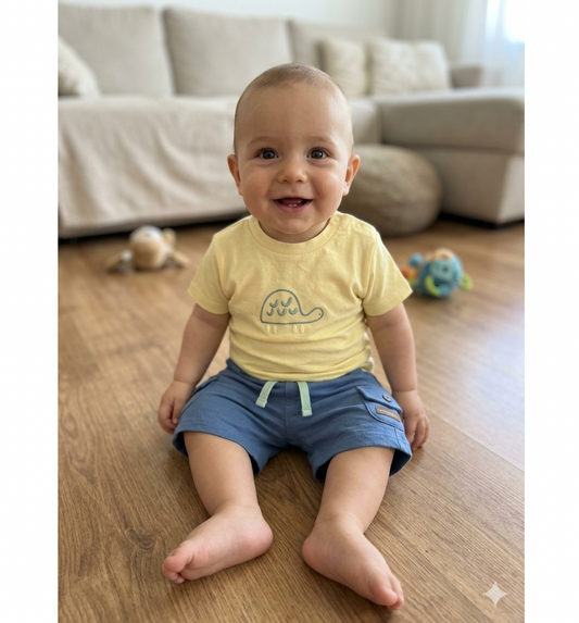 Completo estivo neonato con t-shirt e short in cotone