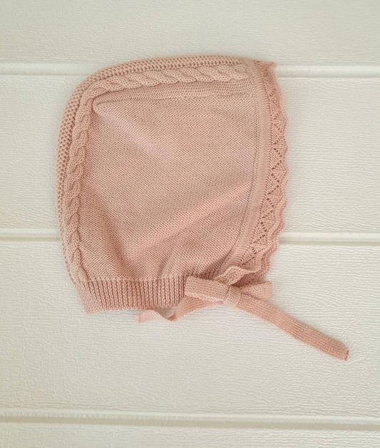 Cuffia in pura lana Merino nel colore rosa